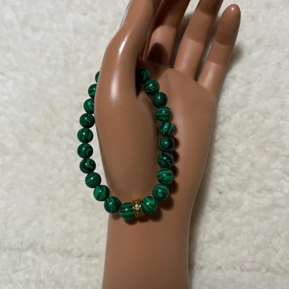 Bracelet 8.5mm Malachite Anxiety Calming Protection - Picture 8 of 8
